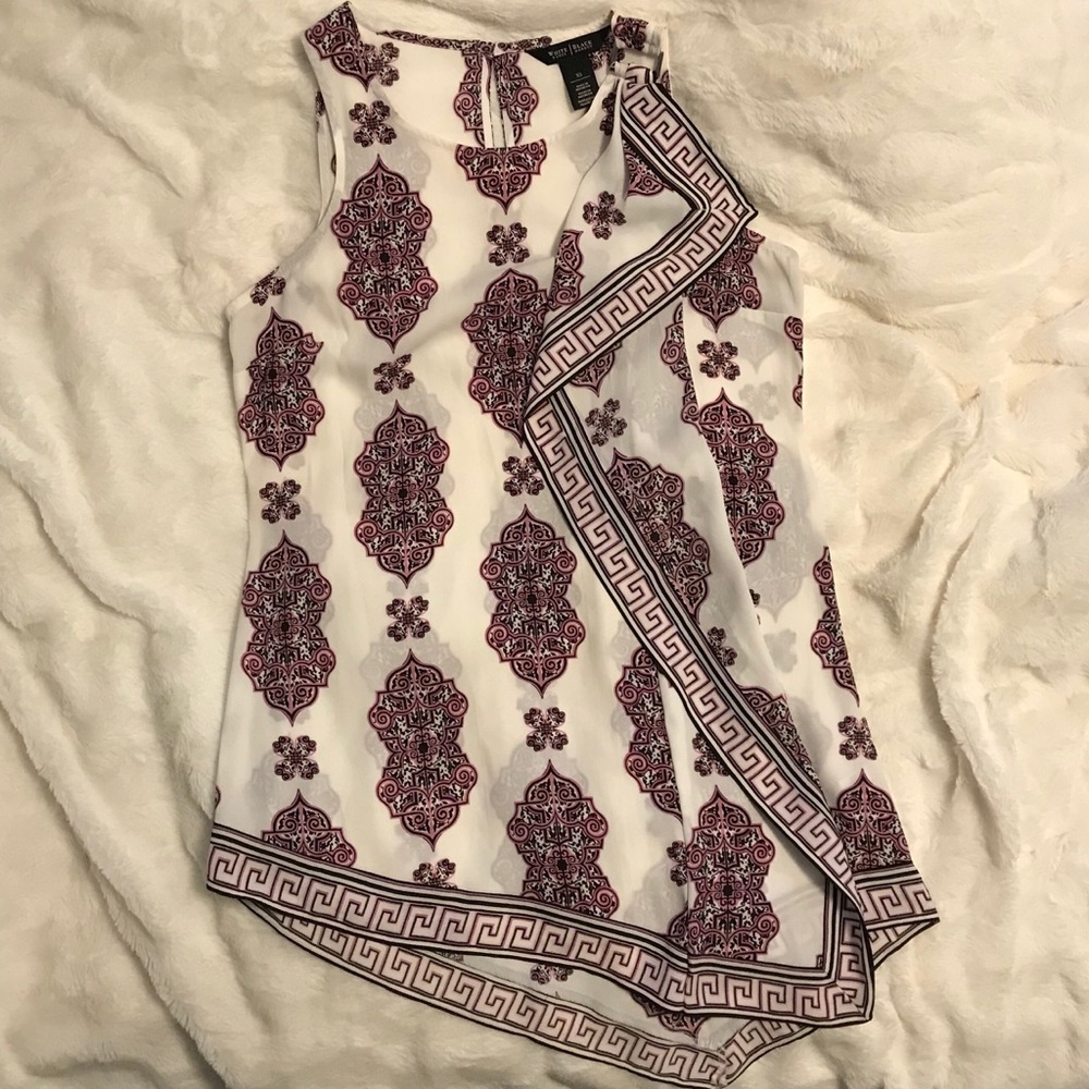 White House Black Market Asymmetrical Tunic Tank